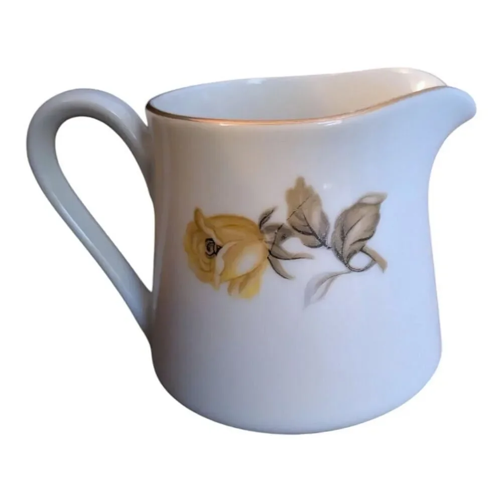 Talisman by Norleans Yellow Rose Plate, Cup, Saucer & Creamer Dish W/Gold Trim